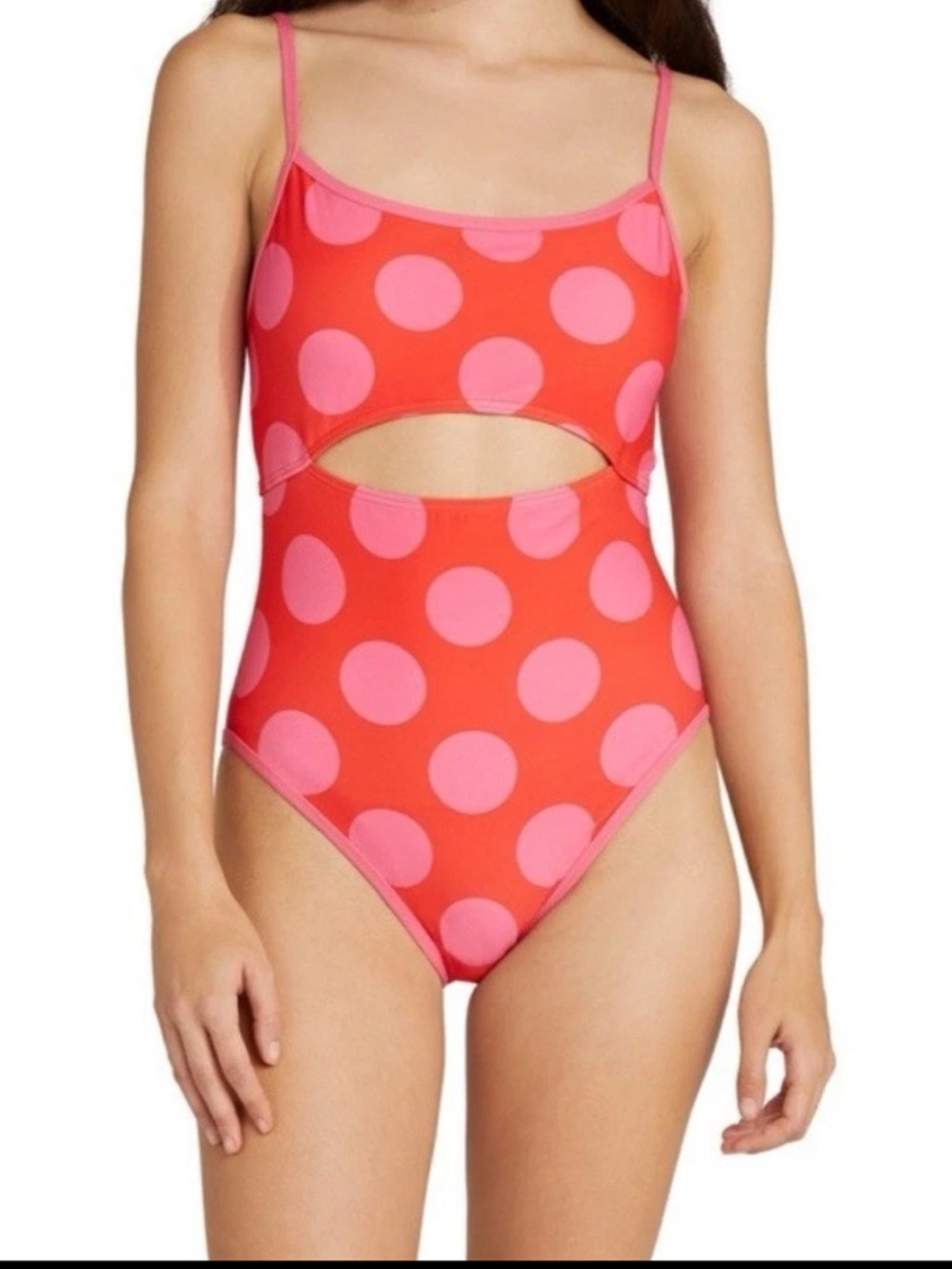 kate spade Pink and Red Polka Dot One-Piece Swimsuit
